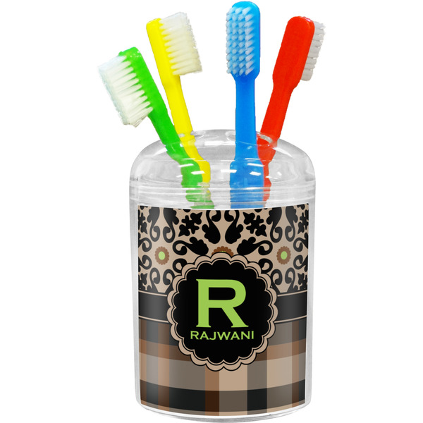 Custom Moroccan Mosaic & Plaid Toothbrush Holder (Personalized)