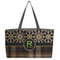 Moroccan Mosaic & Plaid Beach Totes Bag - w/ Black Handles (Personalized)