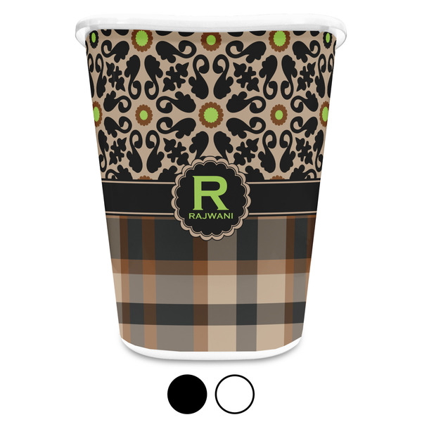 Moroccan Mosaic & Plaid Custom Waste Basket