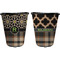 Moroccan Mosaic & Plaid Trash Can Black - Front and Back - Apvl