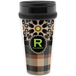 Moroccan Mosaic & Plaid Acrylic Travel Mug without Handle (Personalized)