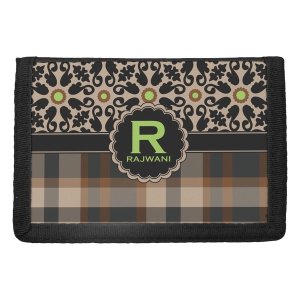 Custom Moroccan Mosaic & Plaid Trifold Wallet (Personalized)