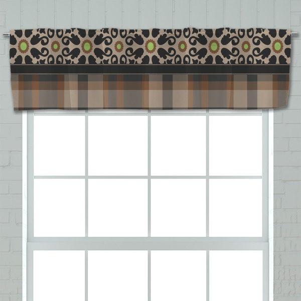 Moroccan Mosaic & Plaid Valance - Closeup on window