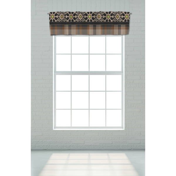 Moroccan Mosaic & Plaid Valance - On window