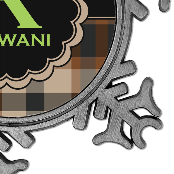 Moroccan Mosaic & Plaid Vintage Snowflake - Detail