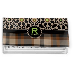 Moroccan Mosaic & Plaid Vinyl Checkbook Cover (Personalized)