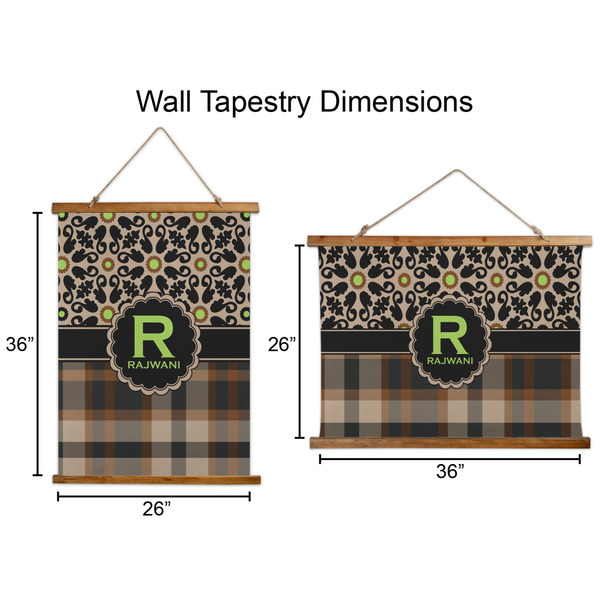 Moroccan Mosaic & Plaid Wall Hanging Tapestries - Parent/Sizing