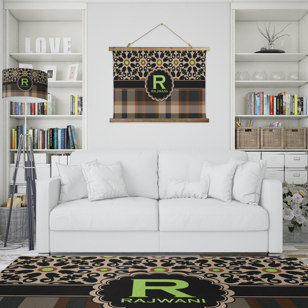 Moroccan Mosaic & Plaid Wall Hanging Tapestry - IN CONTEXT