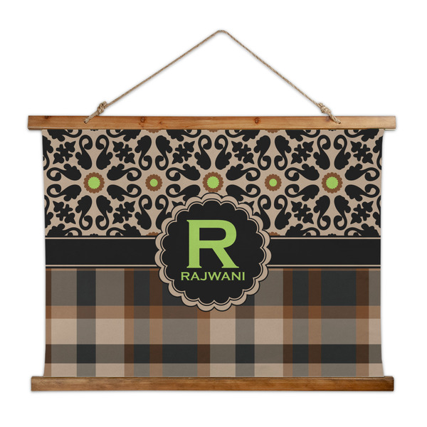 Custom Moroccan Mosaic & Plaid Wall Hanging Tapestry - Wide (Personalized)