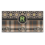 Moroccan Mosaic & Plaid Wall Mounted Coat Rack (Personalized)