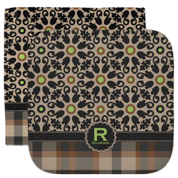 Custom Moroccan Mosaic & Plaid Facecloth / Wash Cloth (Personalized)
