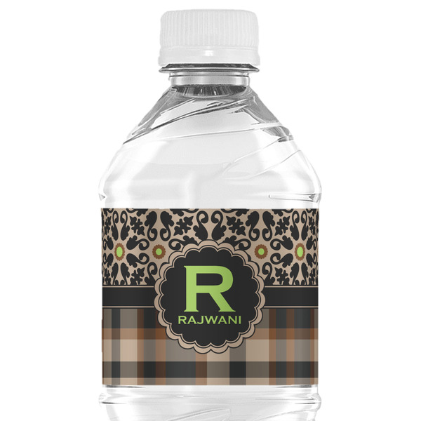 Custom Moroccan Mosaic & Plaid Water Bottle Labels - Custom Sized (Personalized)