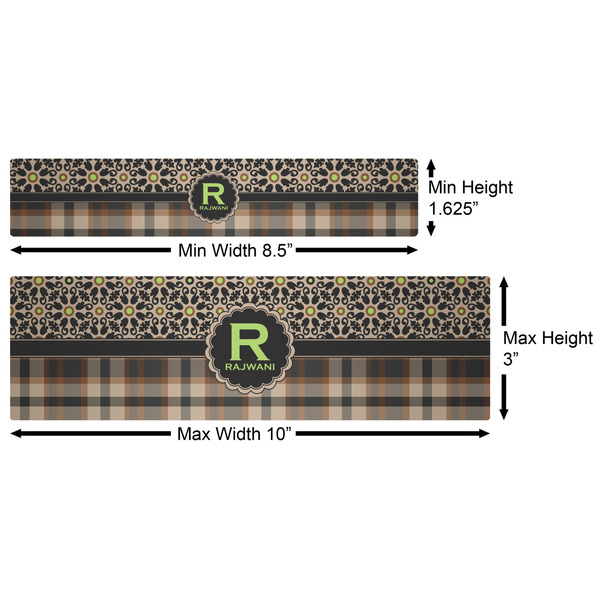 Moroccan Mosaic & Plaid Water Bottle Labels w/ Dimensions