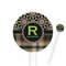 Moroccan Mosaic & Plaid 5.5" Round Plastic Stir Sticks - White - Single Sided (Personalized)