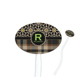Moroccan Mosaic & Plaid Oval Plastic Stir Sticks (Personalized)