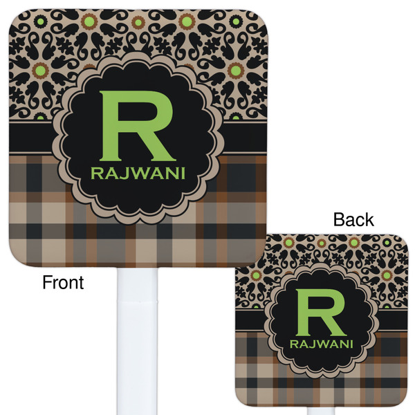 Moroccan Mosaic & Plaid White Plastic Stir Stick - Double Sided - Approval