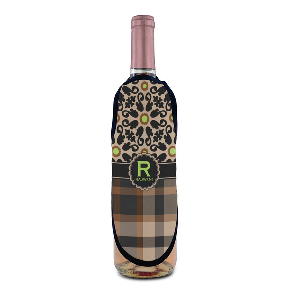 Moroccan Mosaic & Plaid Wine Bottle Apron - IN CONTEXT