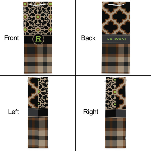 Moroccan Mosaic & Plaid Wine Gift Bag - Gloss - Approval