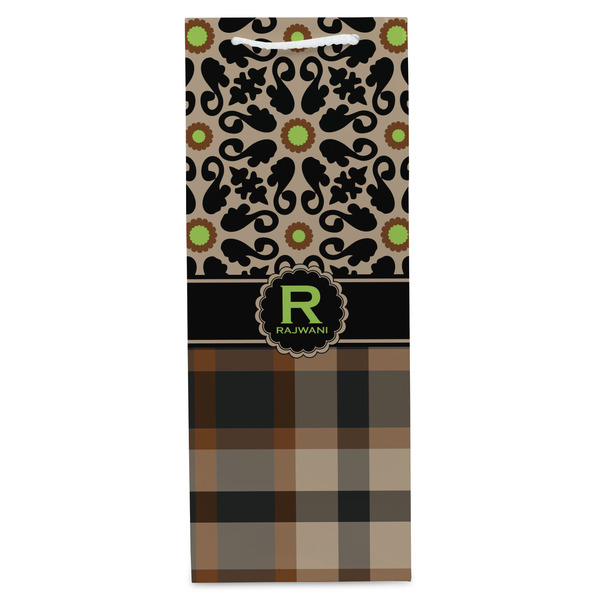 Moroccan Mosaic & Plaid Wine Gift Bag - Gloss - Front