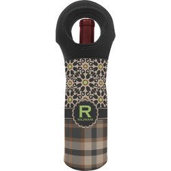 Moroccan Mosaic & Plaid Wine Tote Bag (Personalized)