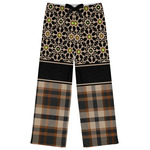Moroccan Mosaic & Plaid Womens Pajama Pants - XL
