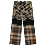 Moroccan Mosaic & Plaid Womens Pajama Pants - L