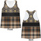 Moroccan Mosaic & Plaid Womens Racerback Tank Tops - Medium - Front and Back