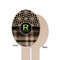 Moroccan Mosaic & Plaid Wooden Food Pick - Oval - Single Sided - Front & Back