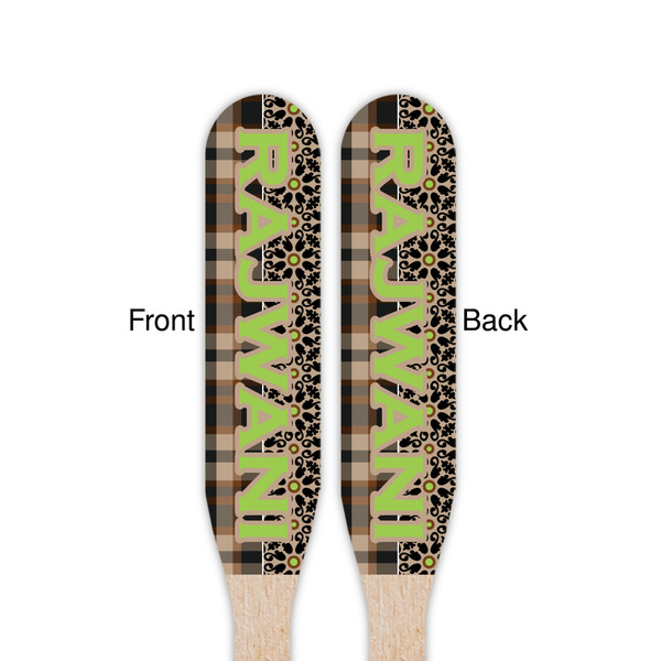 Moroccan Mosaic & Plaid Wooden Food Pick - Paddle - Double Sided - Front & Back