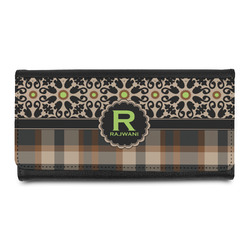 Moroccan Mosaic & Plaid Leatherette Ladies Wallet (Personalized)