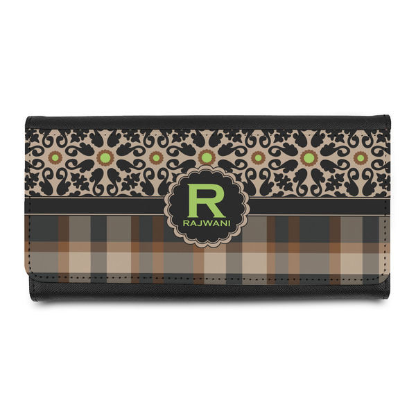Custom Moroccan Mosaic & Plaid Leatherette Ladies Wallet (Personalized)