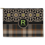 Moroccan Mosaic & Plaid Zipper Pouch (Personalized)