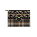 Moroccan Mosaic & Plaid Zipper Pouch - Small - 8.5"x6" (Personalized)