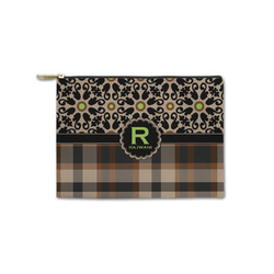 Moroccan Mosaic & Plaid Zipper Pouch - Small - 8.5"x6" (Personalized)