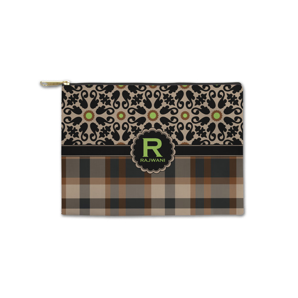 Custom Moroccan Mosaic & Plaid Zipper Pouch - Small - 8.5"x6" (Personalized)