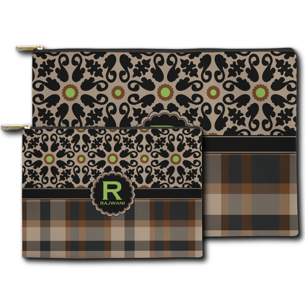 Moroccan Mosaic & Plaid Zippered Pouches - Size Comparison