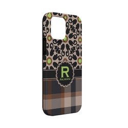 Moroccan Mosaic & Plaid iPhone Case - Rubber Lined - iPhone 13 Mini (Personalized)