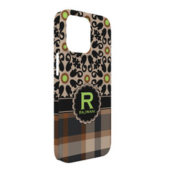 Moroccan Mosaic & Plaid iPhone Case - Plastic - iPhone 13 Pro Max (Personalized)