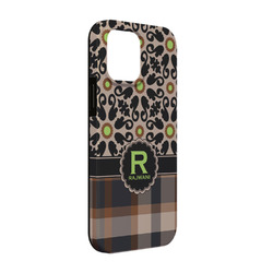Moroccan Mosaic & Plaid iPhone Case - Rubber Lined - iPhone 13 Pro (Personalized)