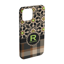 Moroccan Mosaic & Plaid iPhone Case - Plastic - iPhone 15 (Personalized)