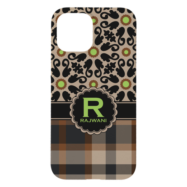 Moroccan Mosaic & Plaid iPhone 15 Plus Case - Back