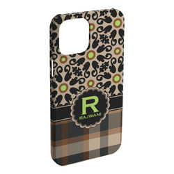 Moroccan Mosaic & Plaid iPhone Case - Plastic - iPhone 15 Pro Max (Personalized)