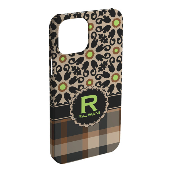 Custom Moroccan Mosaic & Plaid iPhone Case - Plastic (Personalized)