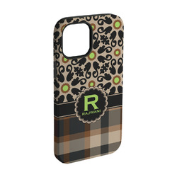Moroccan Mosaic & Plaid iPhone Case - Rubber Lined - iPhone 15 (Personalized)