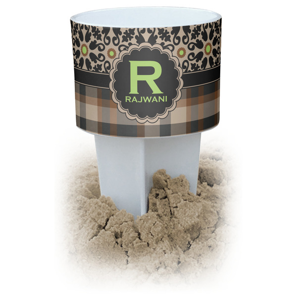 Custom Moroccan Mosaic & Plaid Beach Spiker Drink Holder (Personalized)