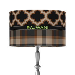 Moroccan & Plaid 12" Drum Lamp Shade - Fabric (Personalized)