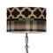 Moroccan & Plaid 12" Drum Lampshade - ON STAND (Poly Film)
