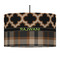 Moroccan & Plaid 12" Drum Pendant Lamp - Fabric (Personalized)