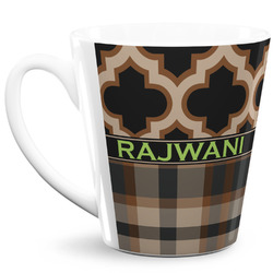 Moroccan & Plaid 12 Oz Latte Mug (Personalized)