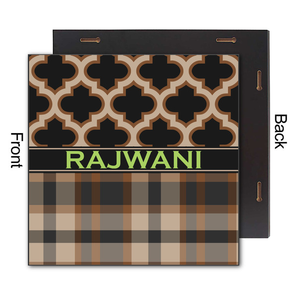 Moroccan & Plaid 12x12 Wood Print - Front & Back View